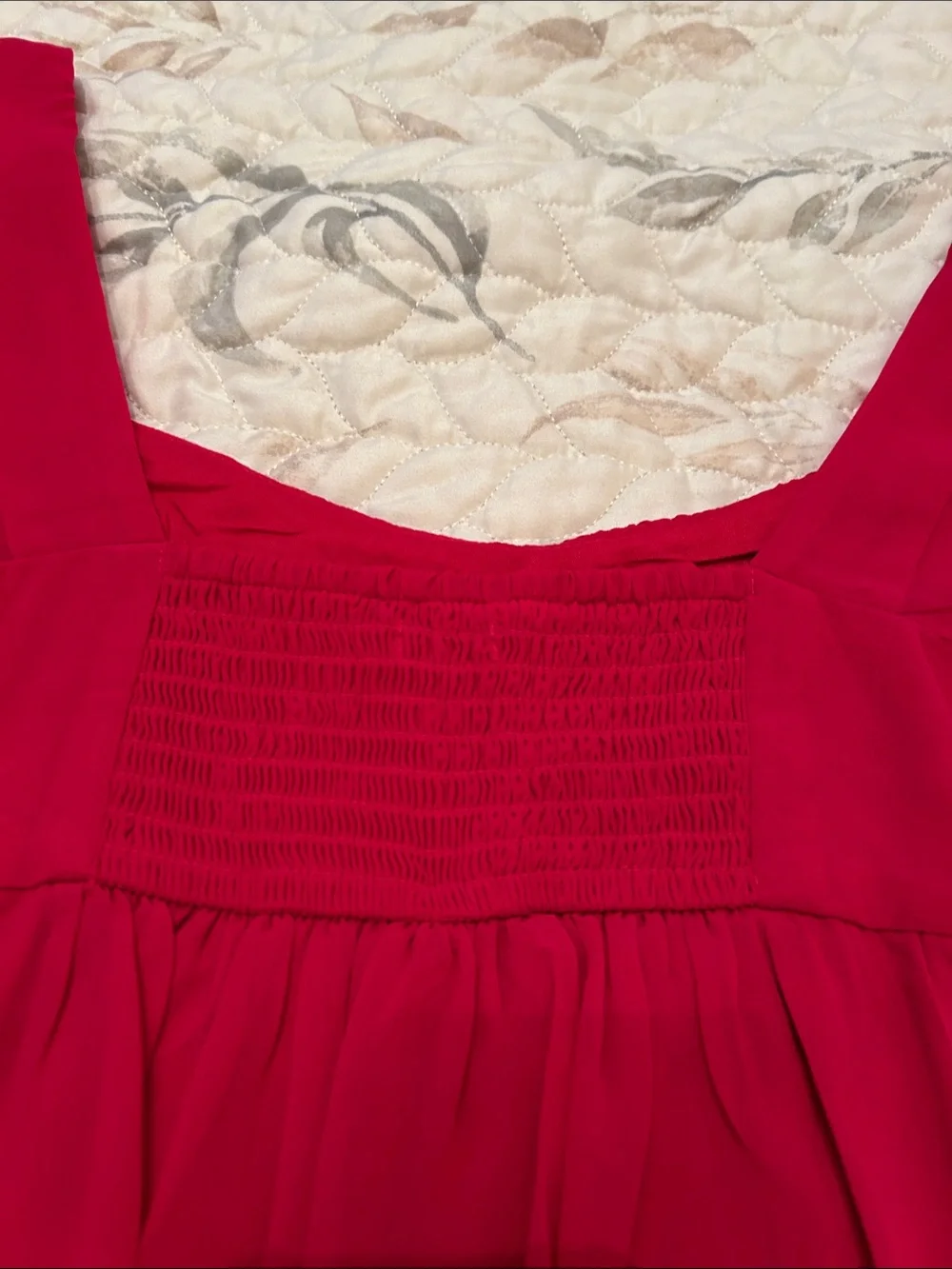 Abercrombie & Fitch Bright Pink Square-Neck Peasant Blouse